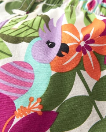 Girls Tropical Flower Bubble Shorts - Summer Safari