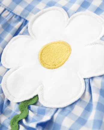 Girls Gingham Ruffle Dress - Sunny Daisies