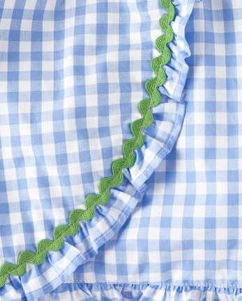 Girls Gingham Ruffle Dress - Sunny Daisies