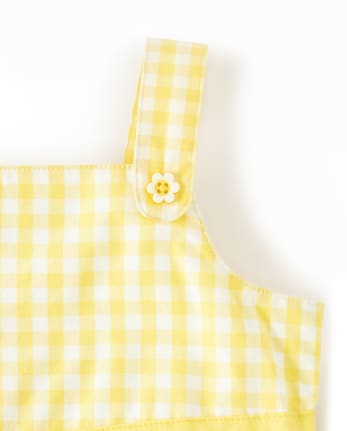 Robe vichy en pot de fleurs appliquée pour filles - Sunny Daisies
