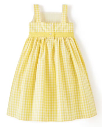 Robe vichy en pot de fleurs appliquée pour filles - Sunny Daisies
