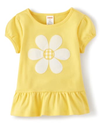 Top con peplum con apliques para niñas - Sunny Daisies