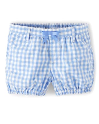 Shorts de niña con burbujas de cuadros vichy - Sunny Daisies
