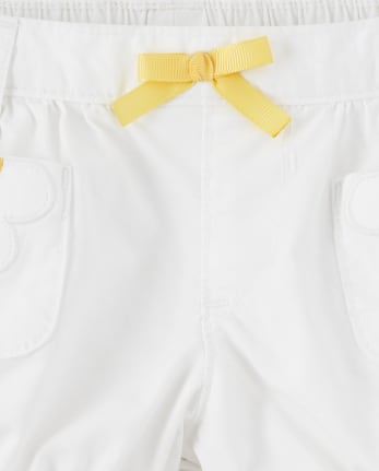 Girls Applique Flower Bubble Shorts - Sunny Daisies