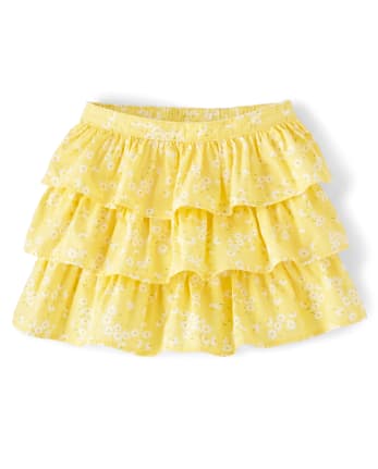 Girls Floral Tiered Skort - Sunny Daisies