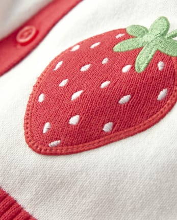 Cárdigan con apliques para niñas - Strawberry Patch