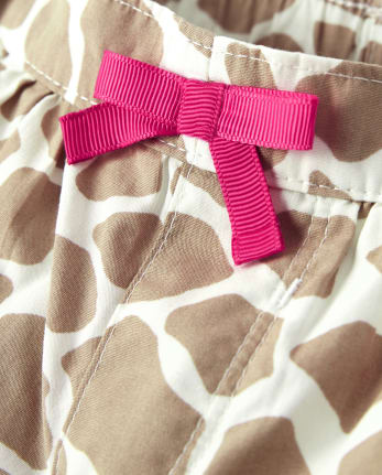 Girls Giraffe Bubble Shorts - Summer Safari