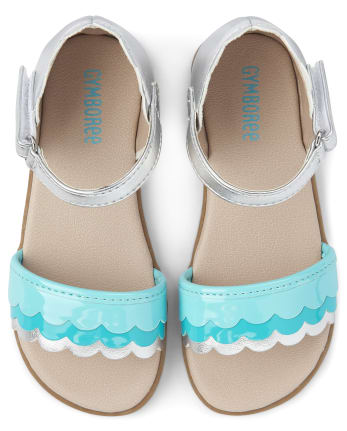 GYMBOREE Sunny Citrus Aqua w/Polka Dots Sandals Shoes Size 9 10 11 12 13 1  NEW