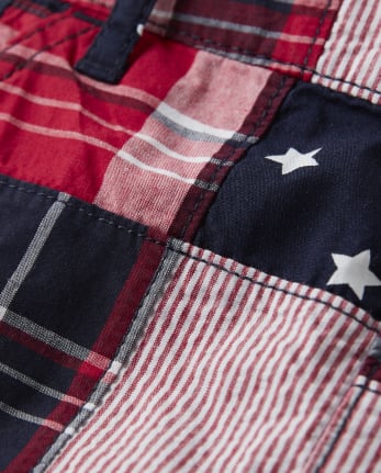 Boys Madras Shortalls - American Cutie