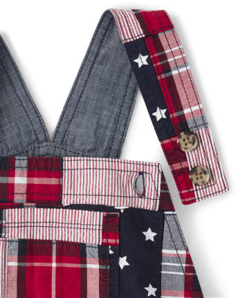 Boys Madras Shortalls - American Cutie