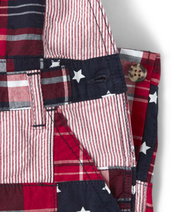 Boys Madras Shortalls - American Cutie
