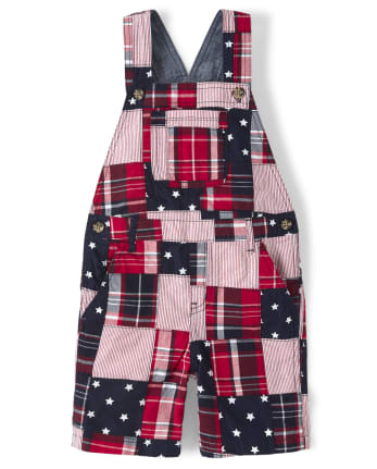 Boys Madras Shortalls - American Cutie