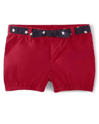 Girls Star Belted Shorts - American Cutie