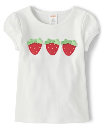 Girls Applique Top - Strawberry Patch