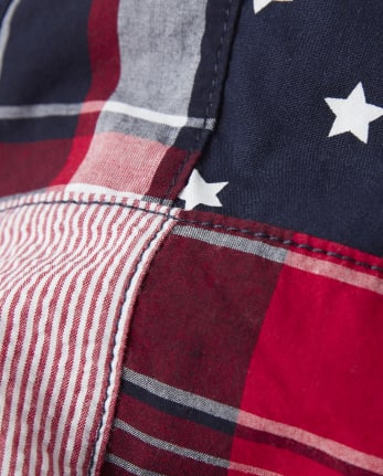 Boys Madras Chino Shorts - American Cutie