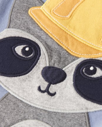 Boys Embroidered Raccoon 2 In 1 Top - Demolition Dude
