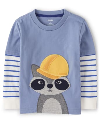 Boys Embroidered Raccoon 2 In 1 Top - Demolition Dude