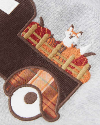 Top 2 en 1 con camión bordado para niño - Cosecha