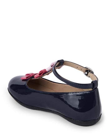 Girls Bow T-Strap Ballet Flats - Preppy Puppy