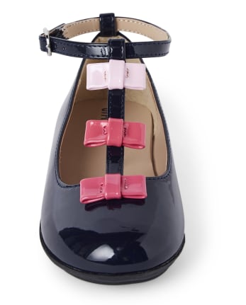 Girls Bow T-Strap Ballet Flats - Preppy Puppy