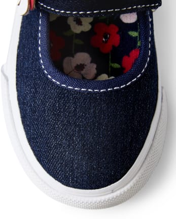 Girls Flower Denim Shoes - Preppy Puppy