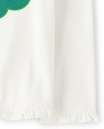 Girls Embroidered Tree Top - Candy Apple