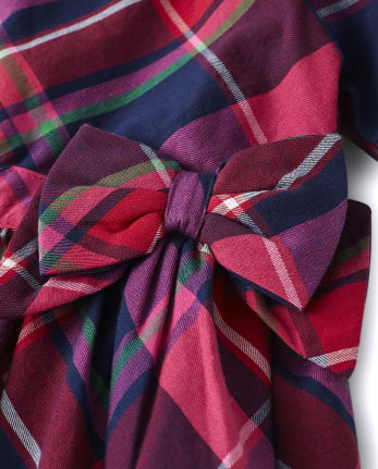 Girls Plaid Dress - Candy Apple