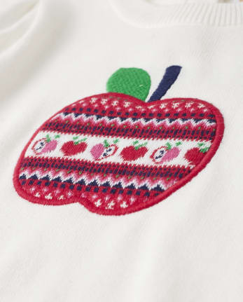 Girls Fairisle Sweater Dress - Candy Apple