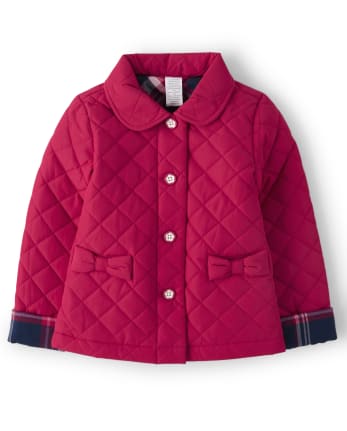 Girls Long Sleeve Bow Quilted Jacket - Preppy Puppy | Gymboree - ROSELAND