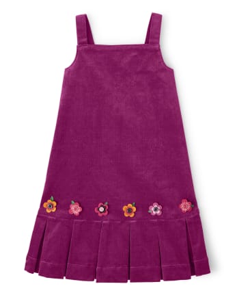 Girls Applique Flowers Jumper - Berry Cute