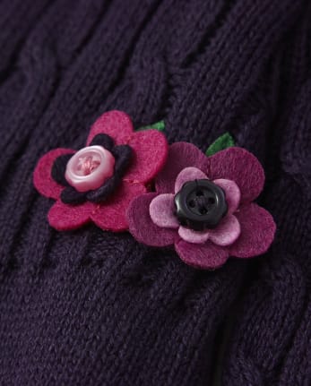 Robe pull à fleurs appliquées pour filles - Berry Cute