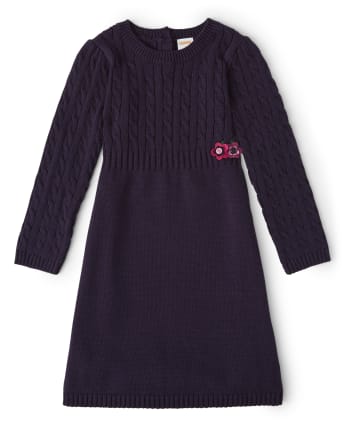 Robe pull à fleurs appliquées pour filles - Berry Cute