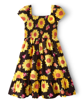 sunflower smocked dress