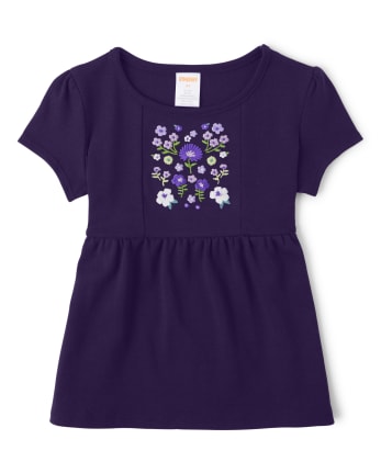 Top violeta bordado para niña - Whooo's Cute