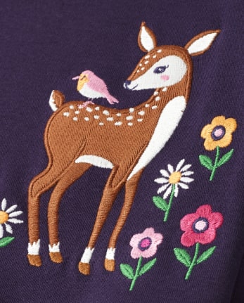 Haut de cerf brodé pour filles - Berry Cute