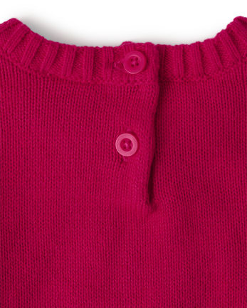 Girls Crochet Sweater - Candy Apple