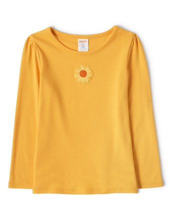 Girls Long Sleeve Sunflower Top - Harvest | Gymboree - YELLOW PENCIL