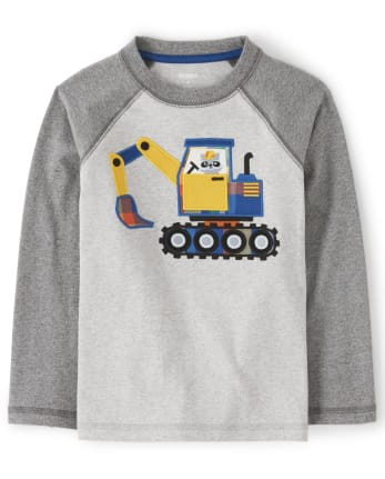 Boys Embroidered Construction Truck Top - Demolition Dude