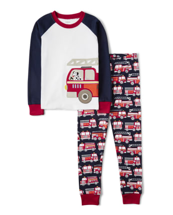 CWD KIDS Long Sleeve & Pants NEW Unisex Size 8 Kid's Santa Firetruck Pajamas 