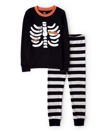 Pijama de 2 piezas de algodón ajuste ceñido con esqueleto de manga niños a juego - Gymmies | Gymboree - BLACK 2
