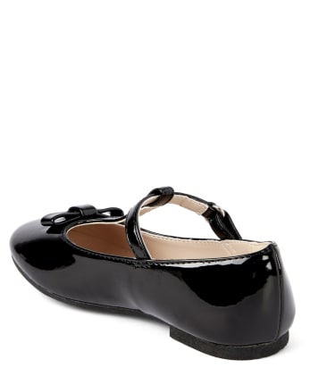 Girls Bow T-Strap Ballet Flats - Picture Perfect