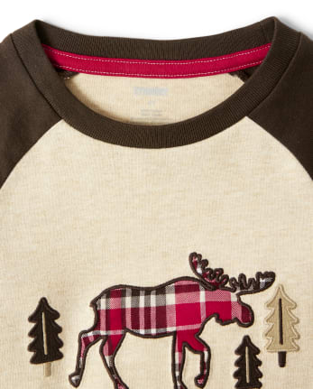 Haut d'orignal brodé à carreaux pour garçons - Moose Mountain