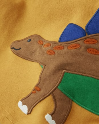 Boys Embroidered Stegosaurus 2 In 1 Top - Dino Roar