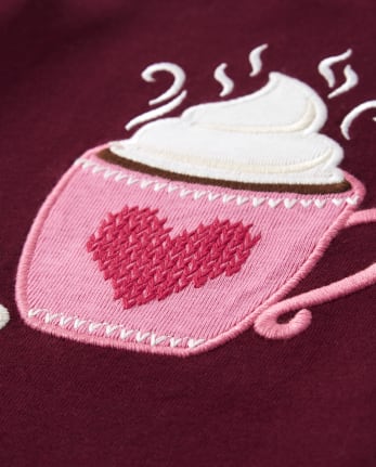 Girls Embroidered Hot Chocolate Top- Winter Wonderland