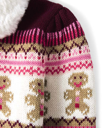 Girls Gingerbread Fairisle Cardigan - Winter Wonderland