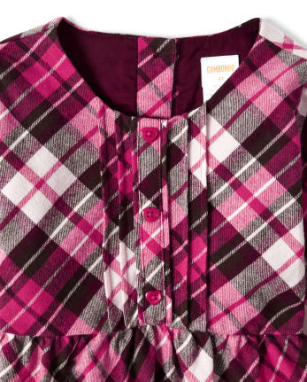 Girls Plaid Peasant Top - Winter Wonderland