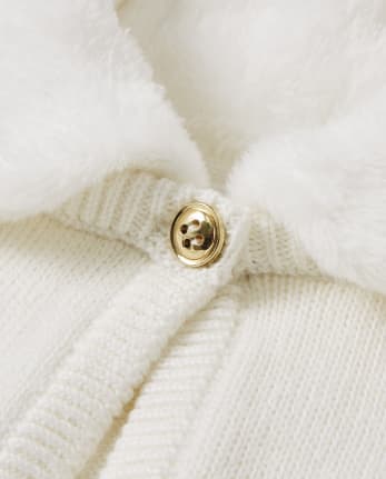 Girls Faux Fur Cropped Cardigan - Picture Perfect