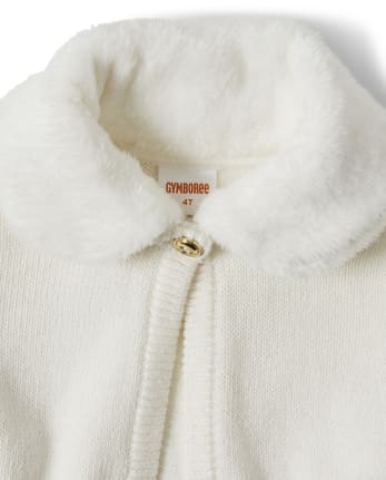 Girls Faux Fur Cropped Cardigan - Picture Perfect