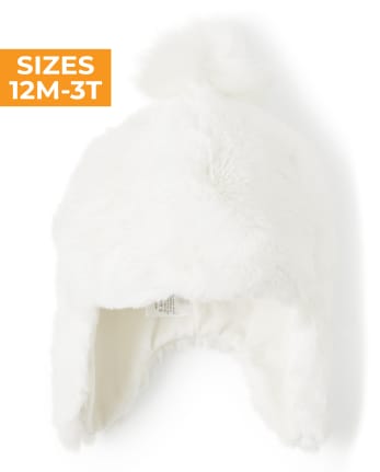 Girls Faux Fur Pom Pom Hat - Snow Princess