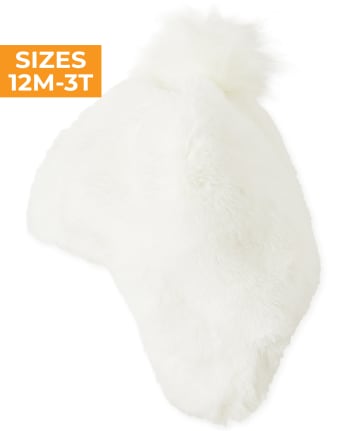 Girls Faux Fur Pom Pom Hat - Snow Princess